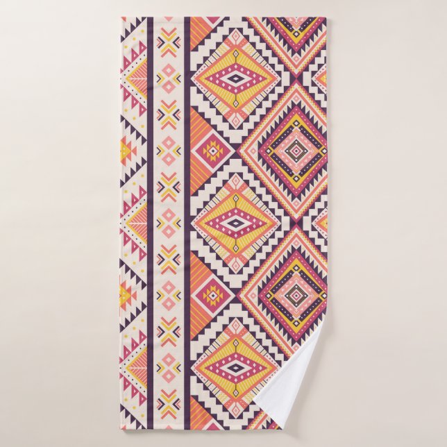 Tribal Aztec Striped Seamless Background Bath Towel (Bath Towel)