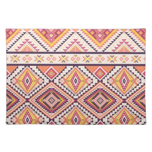 Tribal Aztec Striped Seamless Background Cloth Placemat