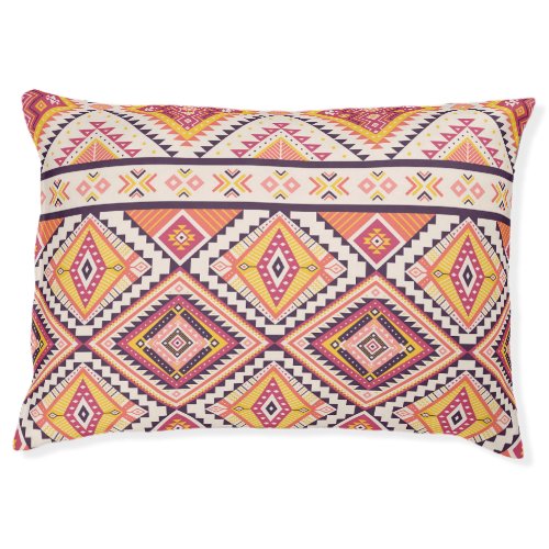 Tribal Aztec Striped Seamless Background Pet Bed