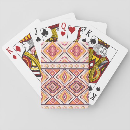Tribal Aztec Striped Seamless Background Playing Cards