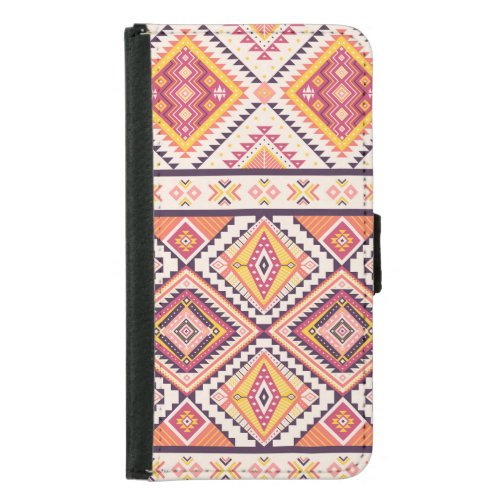 Tribal Aztec Striped Seamless Background Samsung Galaxy S5 Wallet Case