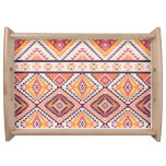 Tribal Aztec Striped Seamless Background Serving Tray