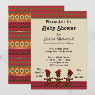Tribal Baby Shower Abstract Fertility Dance Invitation
