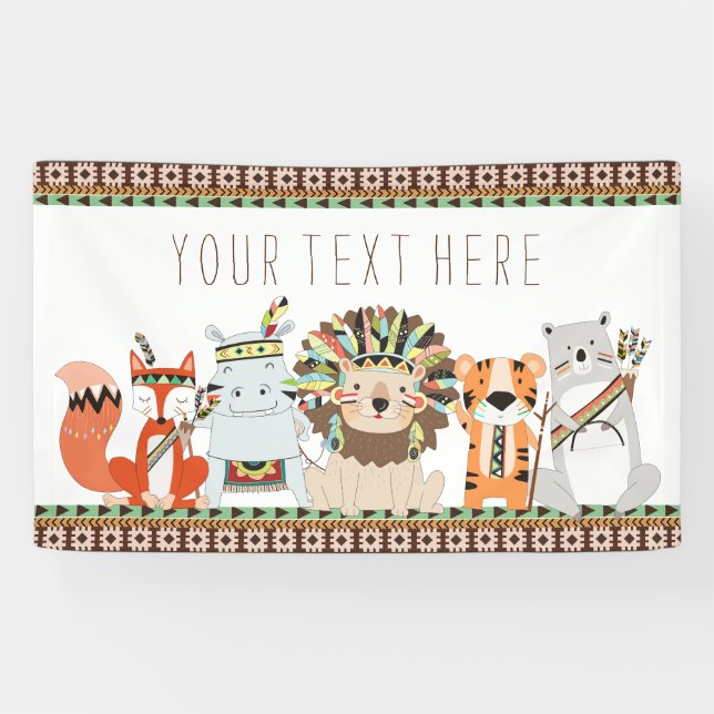 Tribal Baby Shower Banner (Horizontal)