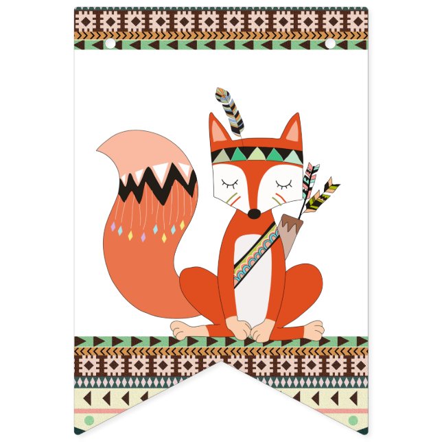 Tribal Baby Shower Bunting Flags (First Flag)