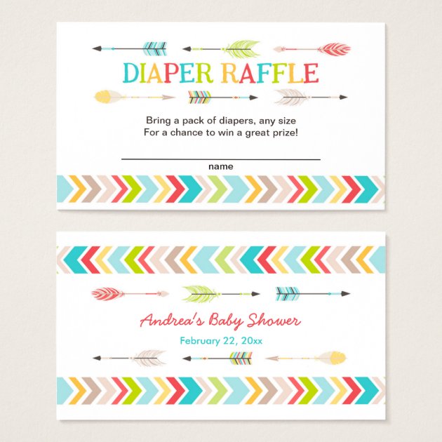 Tribal Baby Shower Diaper Raffle Tickets / Games