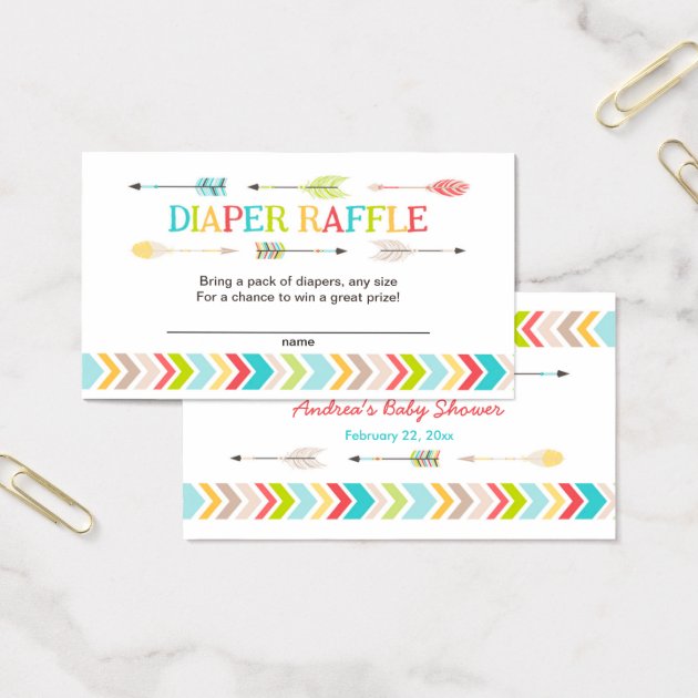 Tribal Baby Shower Diaper Raffle Tickets / Games