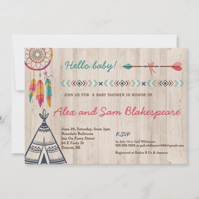 Tribal Baby Shower Invitation (Front)