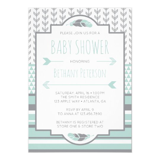 Tribal Baby Shower Invitation Aztec Arrows Boho