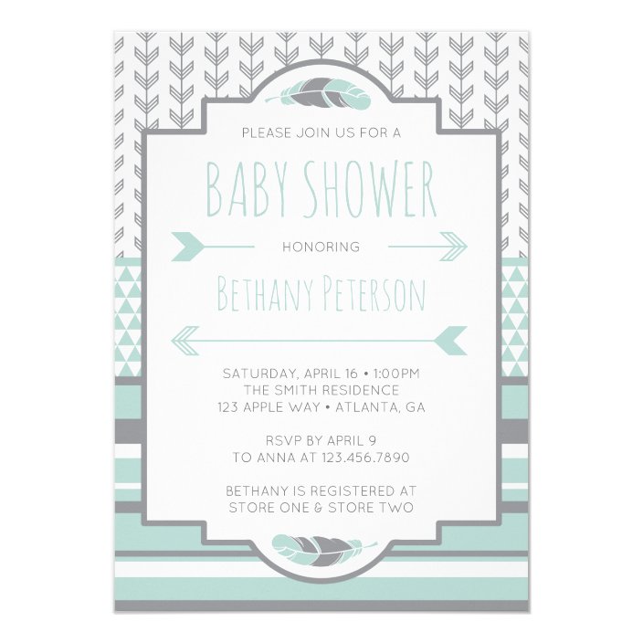 Tribal Baby Shower Invitation, Aztec, Arrows, BOHO Invitation | Zazzle.com
