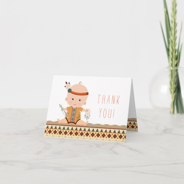 Tribal Baby Shower Thank You Cards (Front)