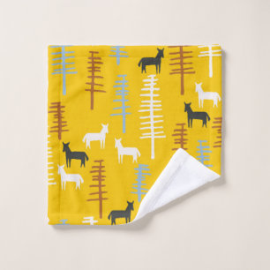 Tribal background with horses and trees,creative f wash cloth
