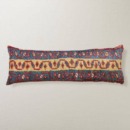 Tribal Bands Zig Zag Yellow Blue Red Lines  Body Pillow