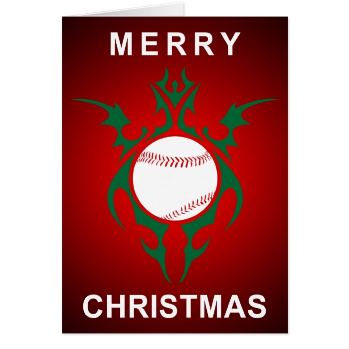 tribal baseball merry christmas card