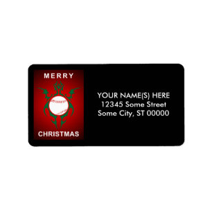 tribal baseball merry christmas label