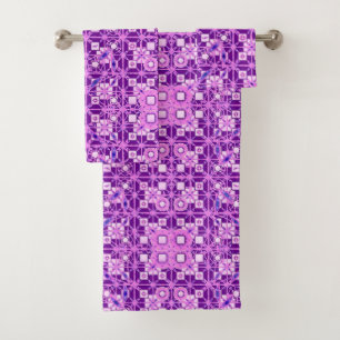 Tribal Batik, Amethyst Purple Bath Towel Set