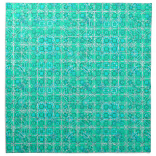 Tribal Batik - aqua and turquoise with white Cloth Napkin