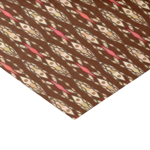 Tribal Batik _ Brown Tan and Coral Tissue Paper