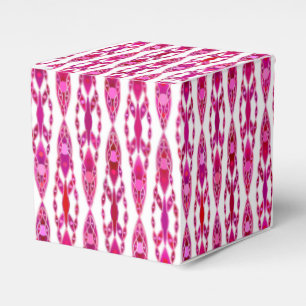 Tribal Batik - Burqundy and Fuchsia Pink Favor Boxes