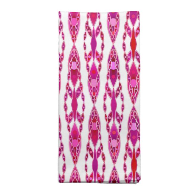 Tribal Batik - Burqundy and Fuchsia Pink Napkin (Folded)