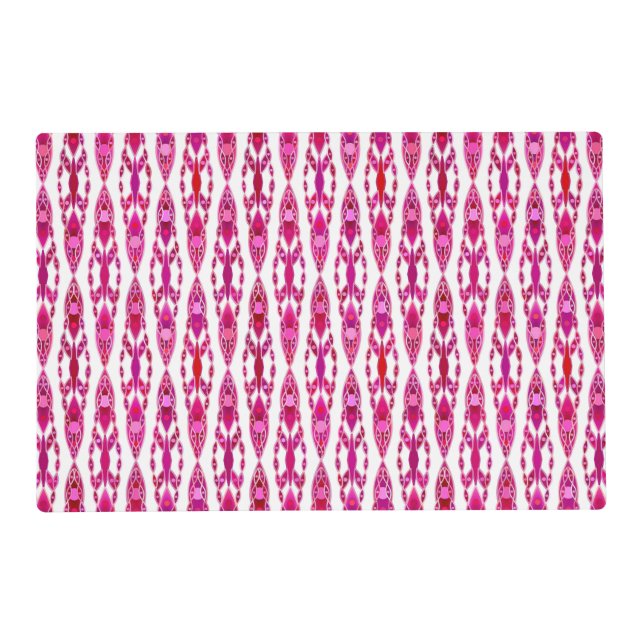 Tribal Batik - Burqundy and Fuchsia Pink Placemat (Front)