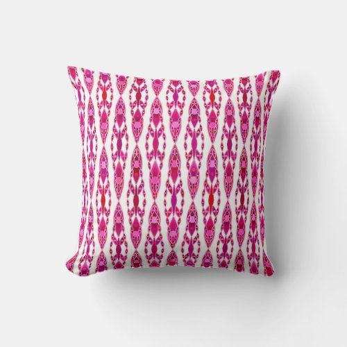 Tribal Batik _ Burqundy and Fuchsia Pink Throw Pillow