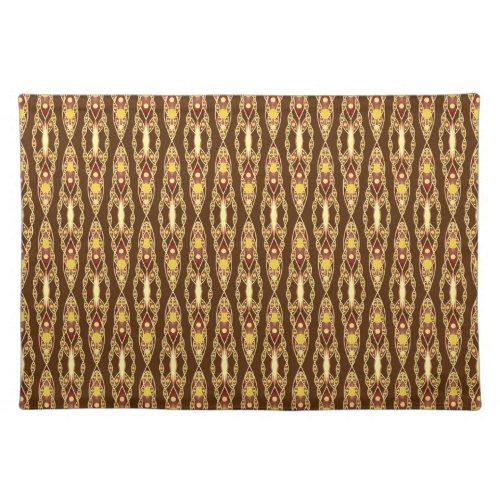 Tribal Batik _ Chocolate Brown and Beige Cloth Placemat