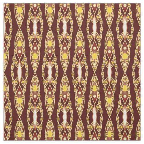 Tribal Batik _ Chocolate Brown and Beige Fabric