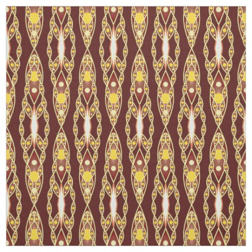 Tribal Batik - Chocolate Brown and Beige Fabric