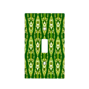 Tribal Batik - Dark Green and Avocado Light Switch Cover