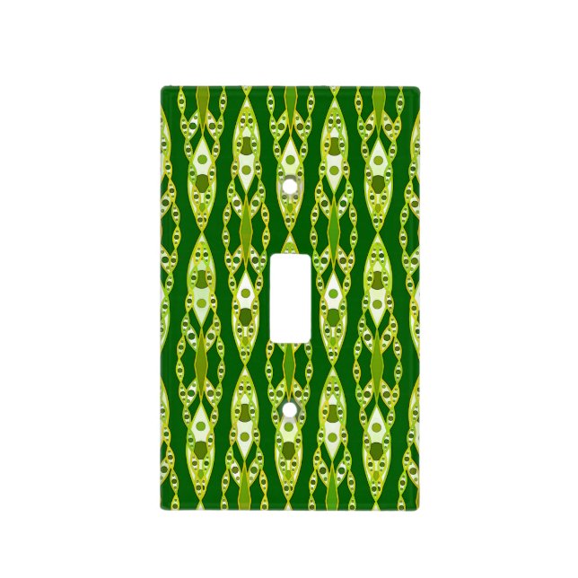 Tribal Batik - Dark Green and Avocado Light Switch Cover (Front)