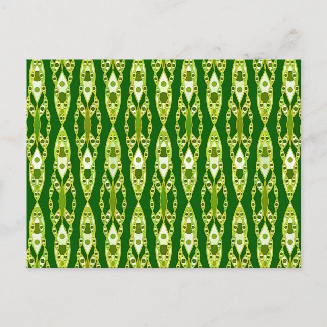 Tribal Batik - Dark Green and Avocado Postcard (Front)