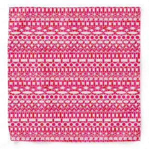 Tribal Batik - Deep red, maroon and white Bandana