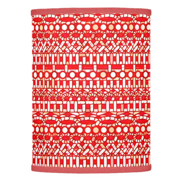 Tribal Batik - Deep red, maroon and white Lamp Shade (Front)