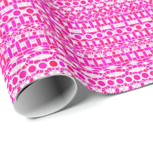 Tribal Batik - fuchsia, magenta, orchid and white Wrapping Paper