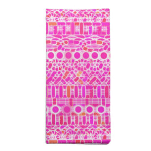 Tribal Batik - fuchsia pink, magenta and coral Napkin