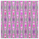 Tribal Batik - Fuchsia Pink, Violet and Grey Fabric