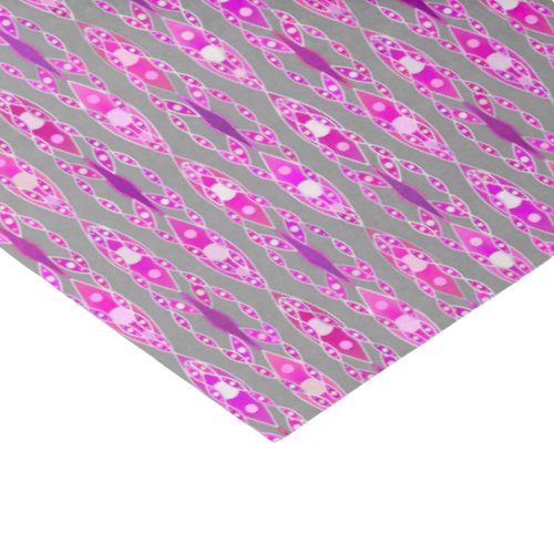 Tribal Batik _ Fuchsia Pink Violet and Grey Tissue Paper