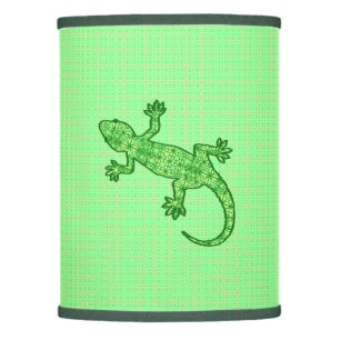 Tribal batik Gecko - lime and emerald green Lamp Shade
