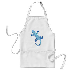 Tribal batik Gecko - soft denim blue Adult Apron