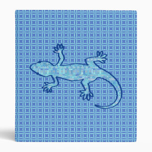 Tribal batik Gecko - soft denim blue Binder