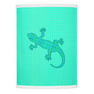 Tribal batik Gecko - turquoise / peacock Lamp Shade