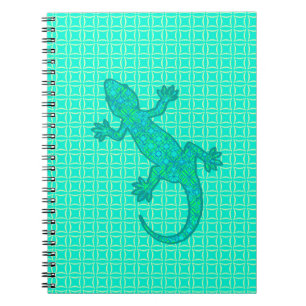 Tribal batik Gecko - turquoise / peacock Notebook
