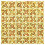 Tribal Batik - golden yellow, brown and tan Fabric