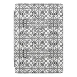 Tribal Batik - grey / gray, black and white iPad Pro Cover