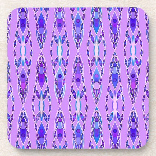 Tribal Batik _ Lavender Blue and Violet Drink Coaster