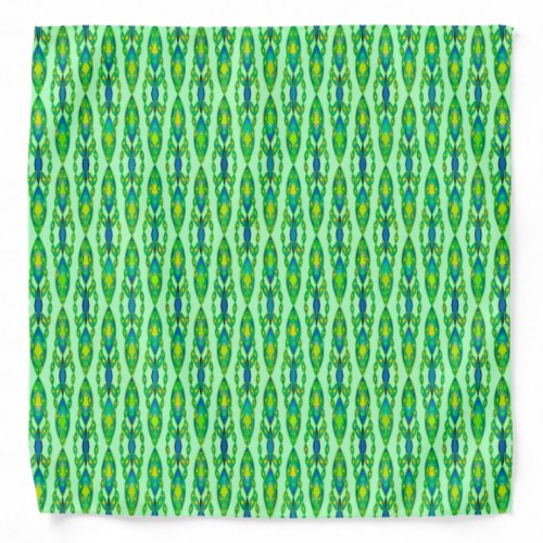 Tribal Batik _ Mint Emerald Green and Blue Bandana