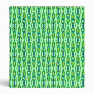 Tribal Batik - Mint, Emerald Green and Blue Binder