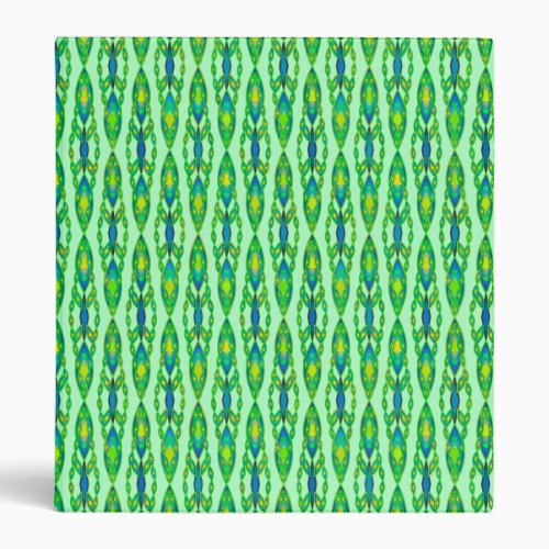 Tribal Batik _ Mint Emerald Green and Blue Binder