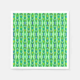 Tribal Batik - Mint, Emerald Green and Blue Napkins